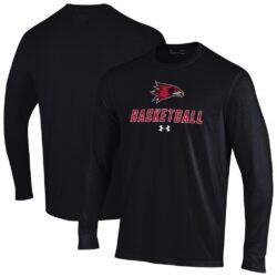 SEMO Redhawks Under Armour Men's Basketball Performance Long Sleeve T-Shirt - Black - Front View
