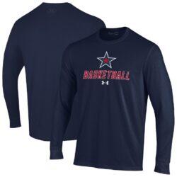 Robert Morris Colonials Under Armour Men's Basketball Performance Long Sleeve T-Shirt - Navy - Front View