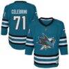 Macklin Celebrini San Jose Sharks Youth Alternate Replica Player Jersey - Teal - Front View