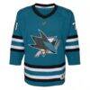Macklin Celebrini San Jose Sharks Youth Alternate Replica Player Jersey - Teal - Side View