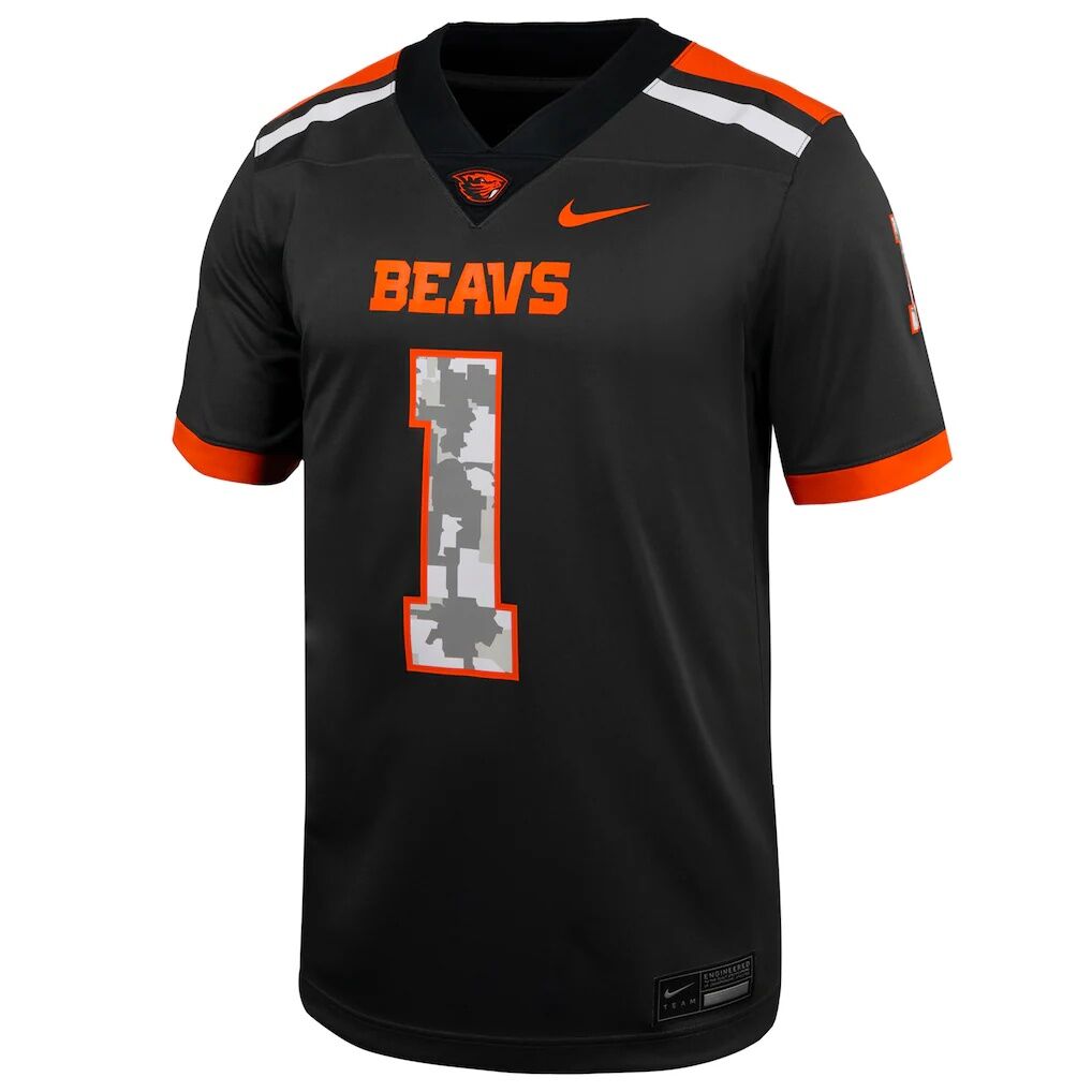 #1 Oregon State Beavers Nike Military Appreciation Untouchable Replica Football Jersey - Anthracite