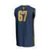#67 West Virginia Mountaineers GameDay Greats Unisex Lightweight Basketball Jersey - Navy - Detail View