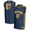 #67 West Virginia Mountaineers GameDay Greats Unisex Lightweight Basketball Jersey - Navy - Front View
