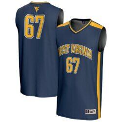 #67 West Virginia Mountaineers GameDay Greats Unisex Lightweight Basketball Jersey - Navy - Front View