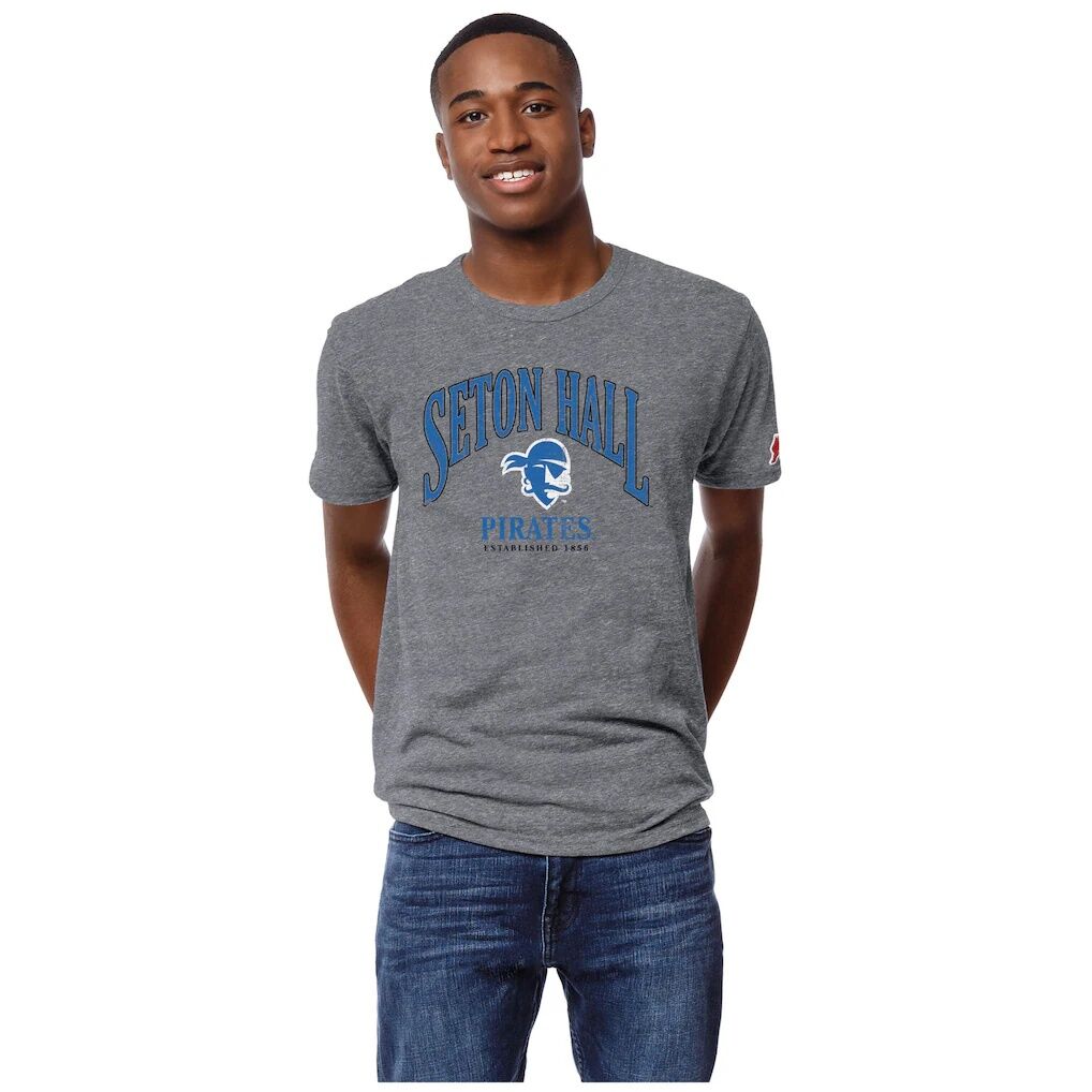 Seton Hall Pirates League Collegiate Wear Victory Falls Tri-Blend T-Shirt - Heather Gray