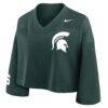 Michigan State Spartans Nike Women's Cropped Mesh Dri-FIT Fashion Jersey - Green - Alt1
