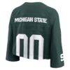 Michigan State Spartans Nike Women's Cropped Mesh Dri-FIT Fashion Jersey - Green - Alt2
