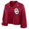 Oklahoma Sooners Jordan Brand Women's Cropped Mesh Dri-FIT Fashion Jersey - Crimson - Alt1