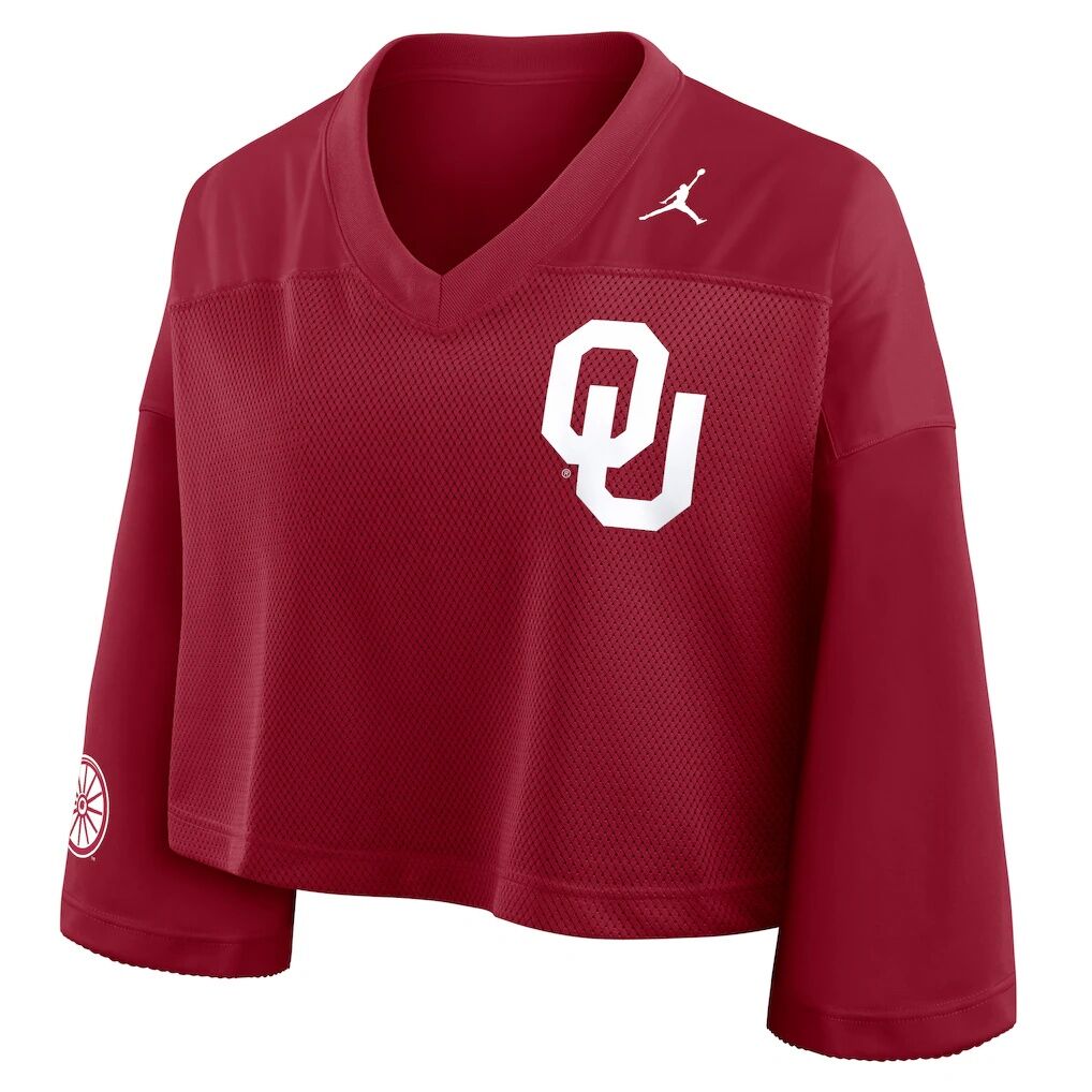 Oklahoma Sooners Jordan Brand Women's Cropped Mesh Dri-FIT Fashion Jersey