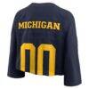 Michigan Wolverines Jordan Brand Women's Cropped Mesh Dri-FIT Fashion Jersey - Navy - Alt2