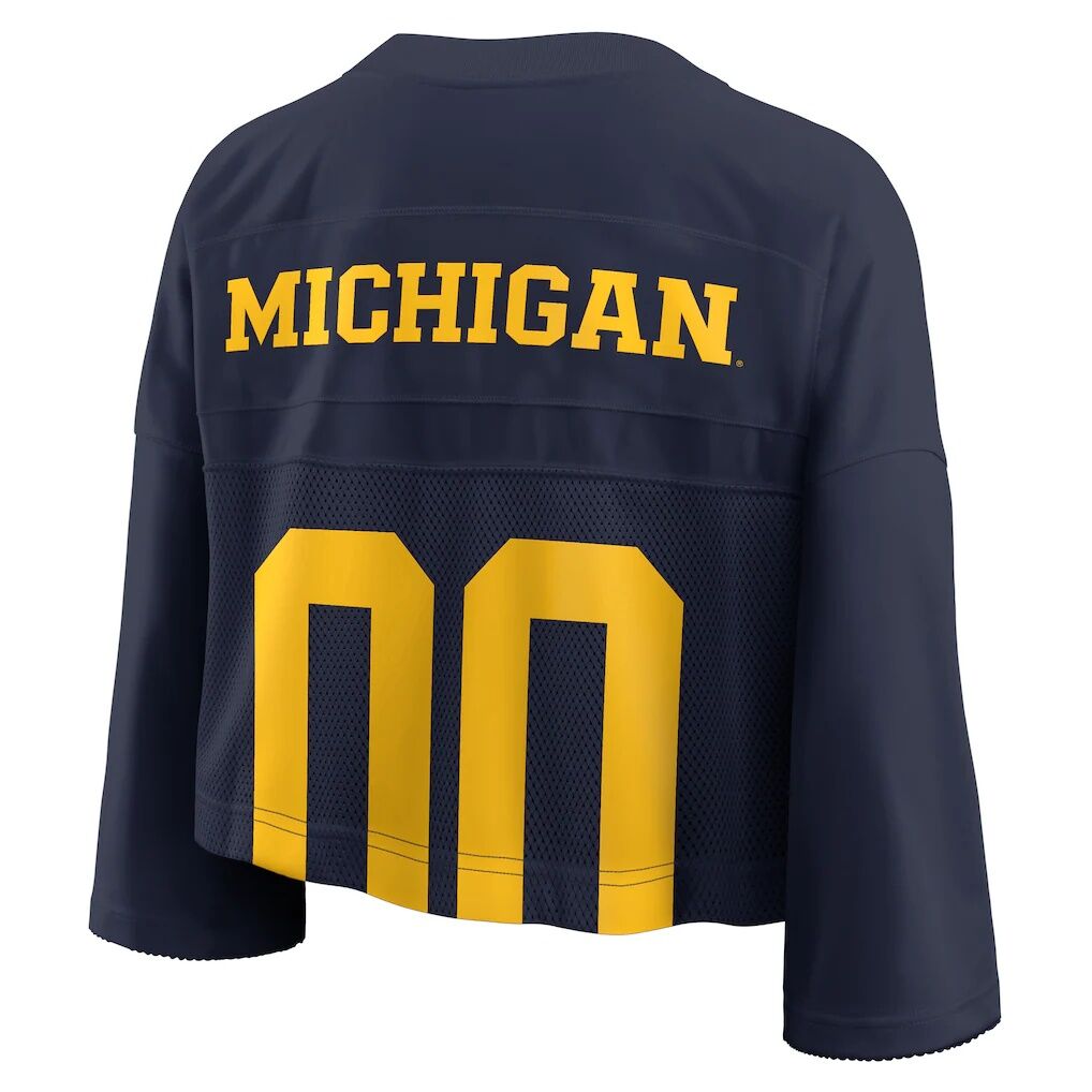 Michigan Wolverines Jordan Brand Women's Cropped Mesh Dri-FIT Fashion Jersey