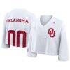 Oklahoma Sooners Jordan Brand Women's Cropped Mesh Dri-FIT Fashion Jersey - White - Front View