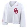 Oklahoma Sooners Jordan Brand Women's Cropped Mesh Dri-FIT Fashion Jersey - White - Side View
