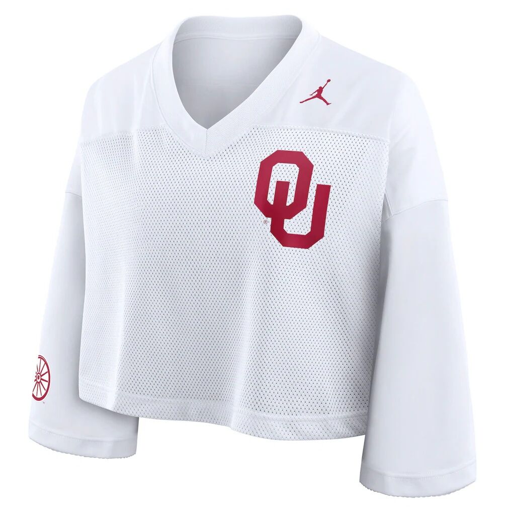 Oklahoma Sooners Jordan Brand Women's Cropped Mesh Dri-FIT Fashion Jersey