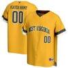 West Virginia Mountaineers GameDay Greats Youth NIL Pick-A-Player Lightweight Collegiate Baseball Fashion Jersey - Gold - Front View