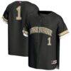#1 Wake Forest Demon Deacons GameDay Greats Unisex Lightweight Collegiate Baseball Fashion Jersey - Black - Front View