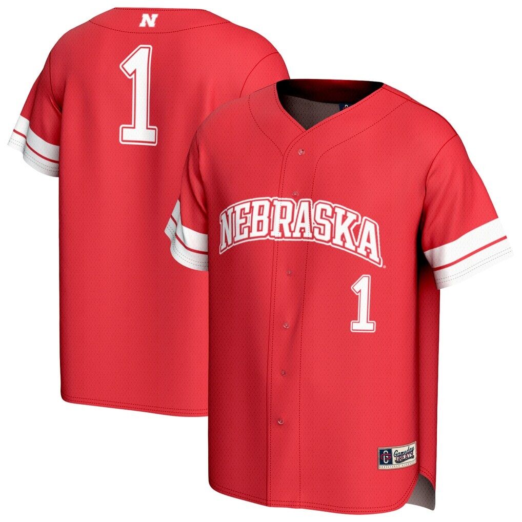 #1 Nebraska Huskers GameDay Greats Unisex Lightweight Collegiate Baseball Fashion Jersey - Scarlet