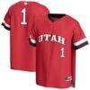 #1 Utah Utes GameDay Greats Unisex Lightweight Collegiate Baseball Fashion Jersey - Red - Front View