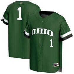 #1 Ohio Bobcats GameDay Greats Unisex Lightweight Collegiate Baseball Fashion Jersey - Green - Front View