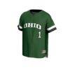 #1 Ohio Bobcats GameDay Greats Unisex Lightweight Collegiate Baseball Fashion Jersey - Green - Side View
