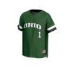 #1 Ohio Bobcats GameDay Greats Youth Lightweight Collegiate Baseball Fashion Jersey - Green - Side View
