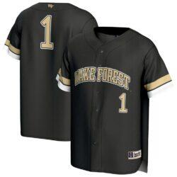 #1 Wake Forest Demon Deacons GameDay Greats Youth Lightweight Collegiate Baseball Fashion Jersey - Black - Front View