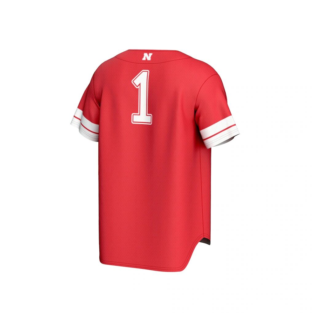 #1 Nebraska Huskers GameDay Greats Youth Lightweight Collegiate Baseball Fashion Jersey - Scarlet