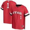#1 Utah Utes GameDay Greats Youth Lightweight Collegiate Baseball Fashion Jersey - Red - Front View