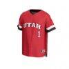 #1 Utah Utes GameDay Greats Youth Lightweight Collegiate Baseball Fashion Jersey - Red - Side View