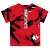 Southern Illinois Edwardsville Cougars Vive La Fete Youth Paint Brush T-Shirt - Red - Detail View