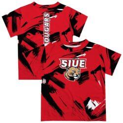 Southern Illinois Edwardsville Cougars Vive La Fete Youth Paint Brush T-Shirt - Red - Front View