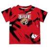 Southern Illinois Edwardsville Cougars Vive La Fete Youth Paint Brush T-Shirt - Red - Side View