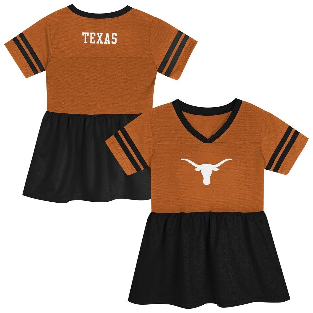 Texas Longhorns Outerstuff Girls Preschool Stadium Lights Fashion Jersey Dress - Texas Orange/Black
