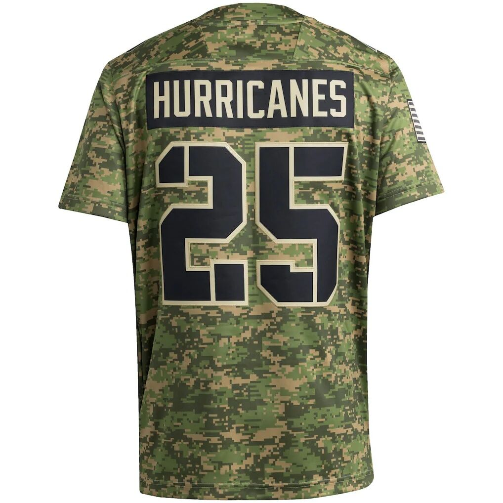 #25 Miami Hurricanes adidas Honor & Support Premier Strategy Jersey