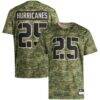 #25 Miami Hurricanes adidas Honor & Support Premier Strategy Jersey - Camo - Front View