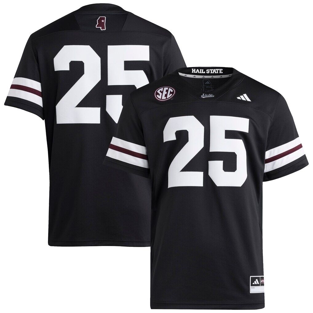#25 Mississippi State Bulldogs adidas Premier Strategy Jersey