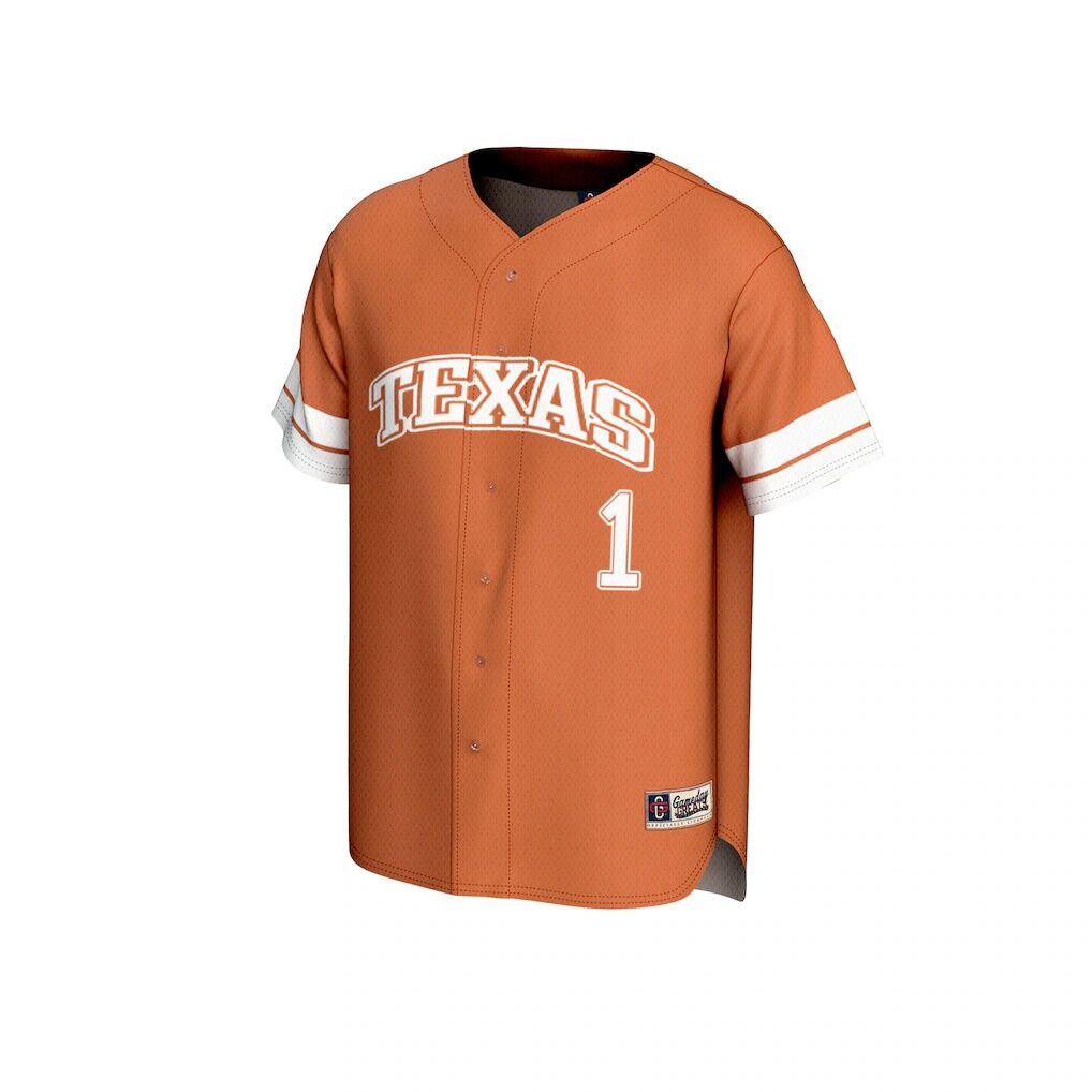 #1 Texas Longhorns GameDay Greats Unisex Collegiate Baseball Fashion Jersey - Texas Orange
