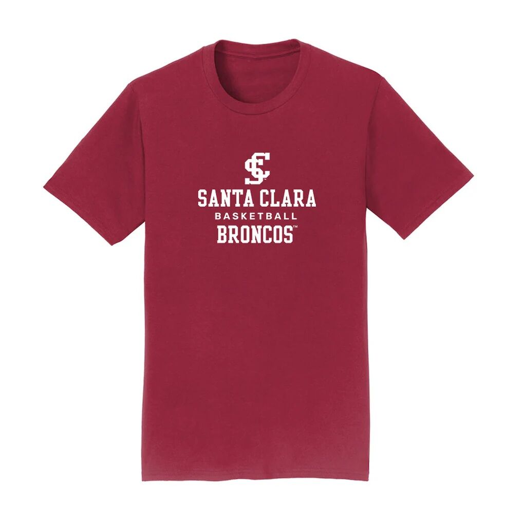 Santa Clara Broncos Unisex Collegiate Men's Basketball NIL Pick-A-Player T-Shirt - Maroon