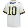 Tom Brady Michigan Wolverines Mitchell & Ness Big & Tall 1999 Legacy Jersey - White - Detail View