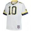 Tom Brady Michigan Wolverines Mitchell & Ness Big & Tall 1999 Legacy Jersey - White - Side View