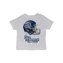 Old Dominion Monarchs Vive La Fete Infant Dripping Football Helmet T-Shirt - Gray - Front View