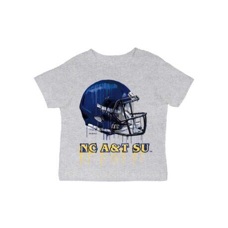 North Carolina A&T Aggies Vive La Fete Infant Dripping Football Helmet T-Shirt - Gray - Front View