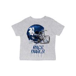 Rice Owls Vive La Fete Infant Dripping Football Helmet T-Shirt - Gray - Front View