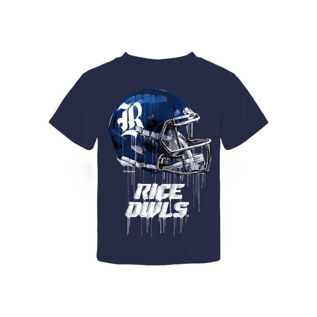 Rice Owls Vive La Fete Toddler Dripping Football Helmet T-Shirt
