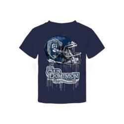 Old Dominion Monarchs Vive La Fete Toddler Dripping Football Helmet T-Shirt - Navy - Front View