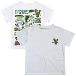 Vermont Catamounts Vive La Fete Youth Impressions Artwork T-Shirt - White - Front View