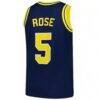 Jalen Rose Michigan Wolverines Mitchell & Ness 1991/92 Swingman Jersey - Navy - Detail View
