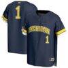 Michigan Wolverines GameDay Greats Unisex Pick-A-Player Baseball Fashion Jersey - Navy - Front View