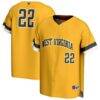 West Virginia Mountaineers GameDay Greats Unisex Pick-A-Player Baseball Fashion Jersey - Gold - Front View