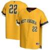 West Virginia Mountaineers GameDay Greats Youth Pick-A-Player Lightweight Baseball Fashion Jersey - Gold - Front View